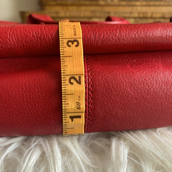 Mancini Red Leather Triple Compartment Briefcase for 15” Laptop/Tablet - Picture 16 of 16